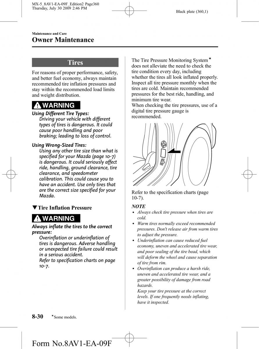 Mazda MX 5 Miata NC III 3 owners manual / page 360