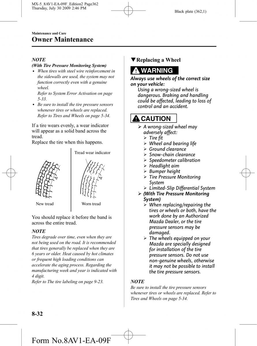 Mazda MX 5 Miata NC III 3 owners manual / page 362