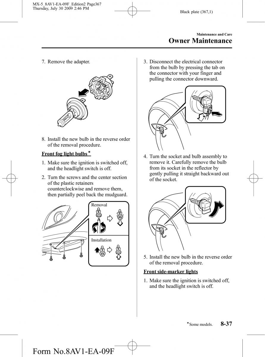 Mazda MX 5 Miata NC III 3 owners manual / page 367