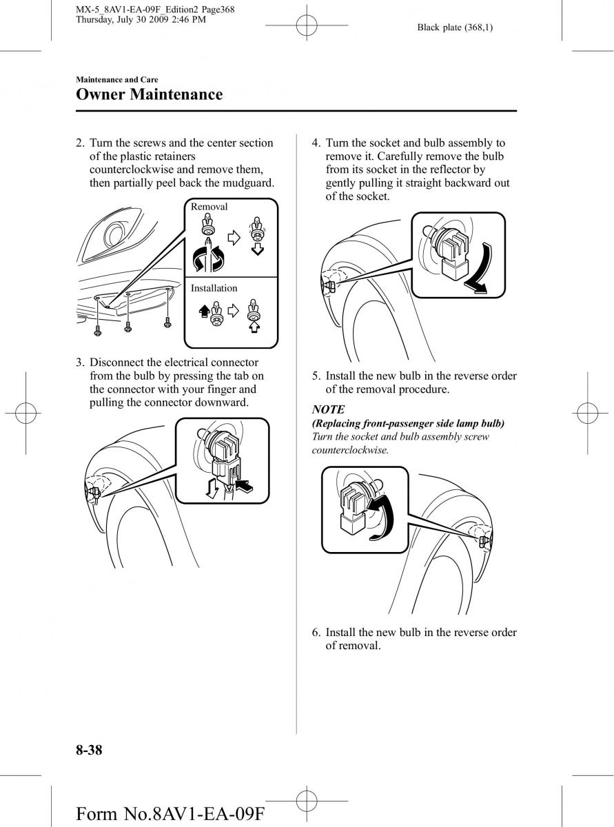 Mazda MX 5 Miata NC III 3 owners manual / page 368