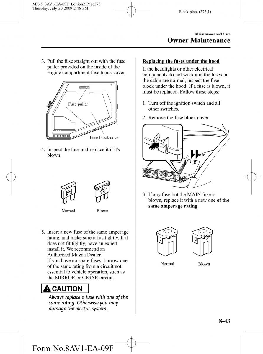 Mazda MX 5 Miata NC III 3 owners manual / page 373