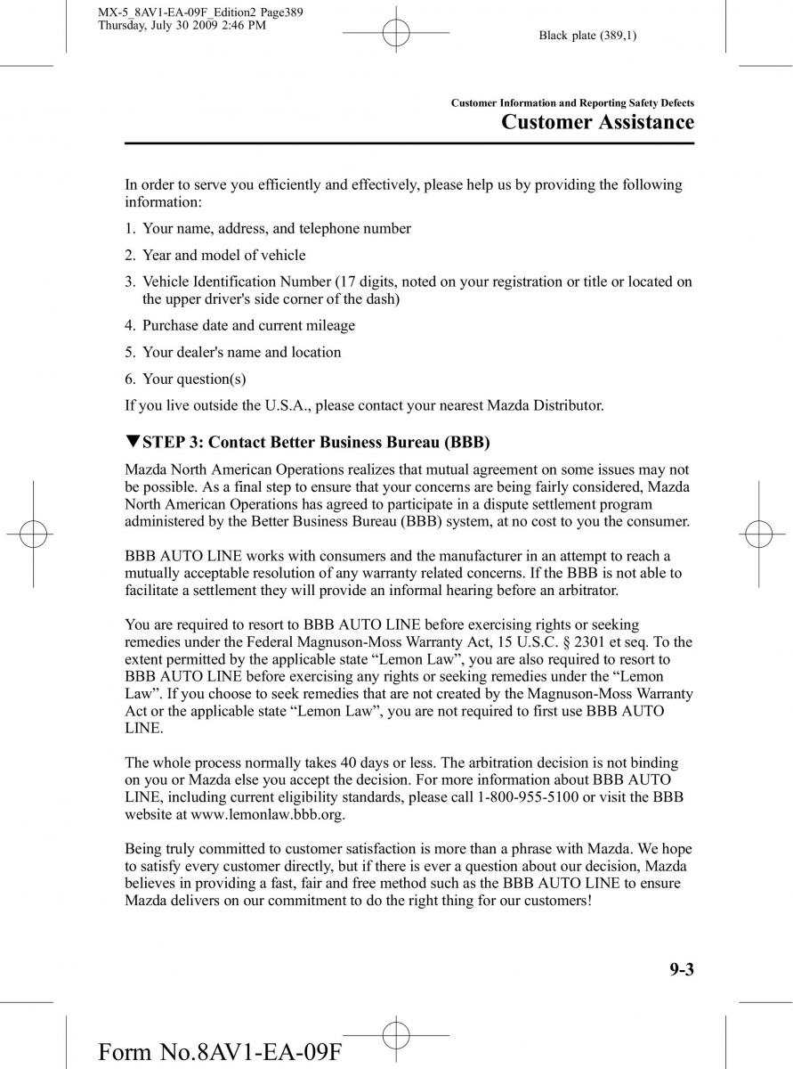 Mazda MX 5 Miata NC III 3 owners manual / page 389