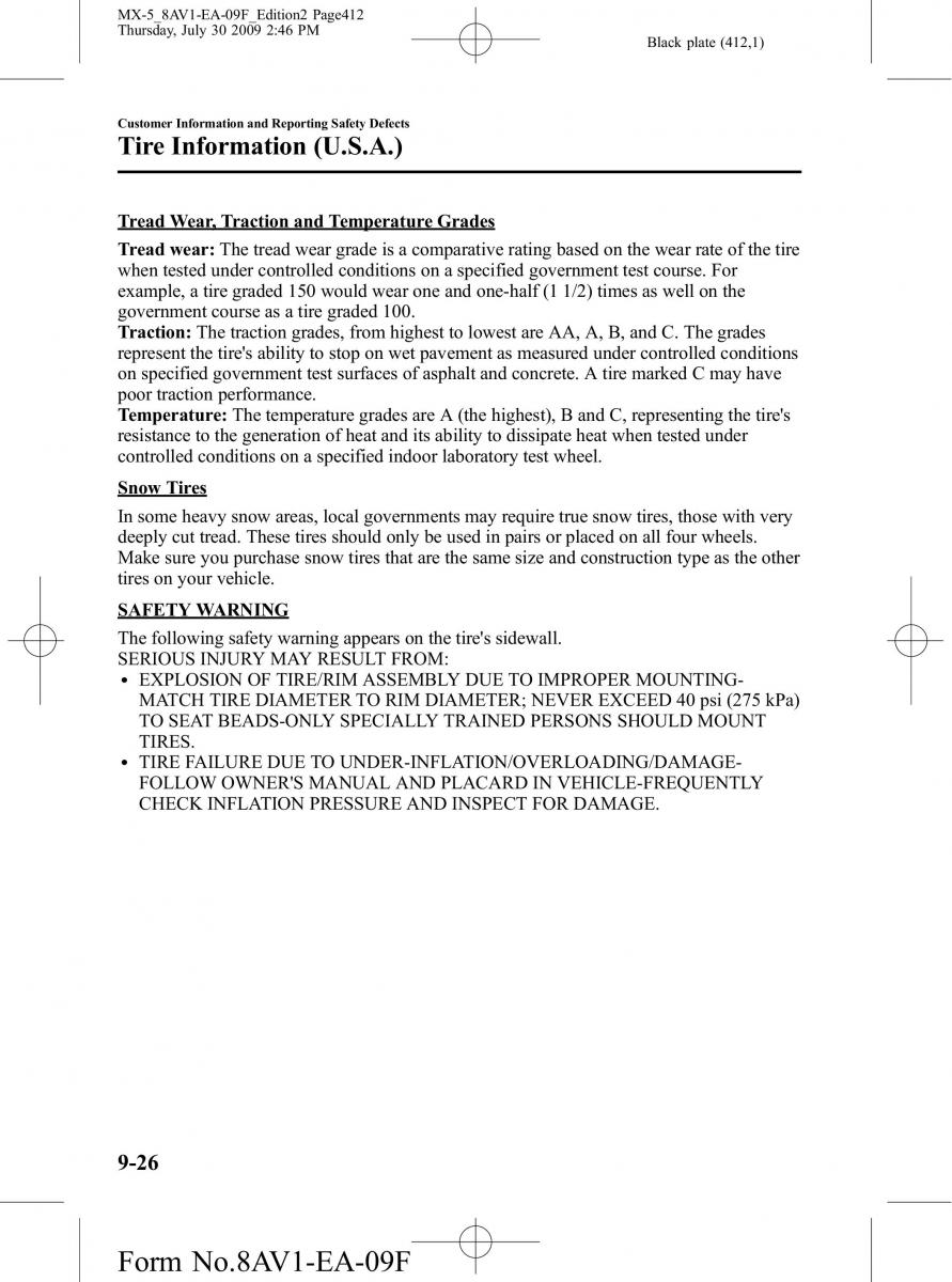 Mazda MX 5 Miata NC III 3 owners manual / page 412