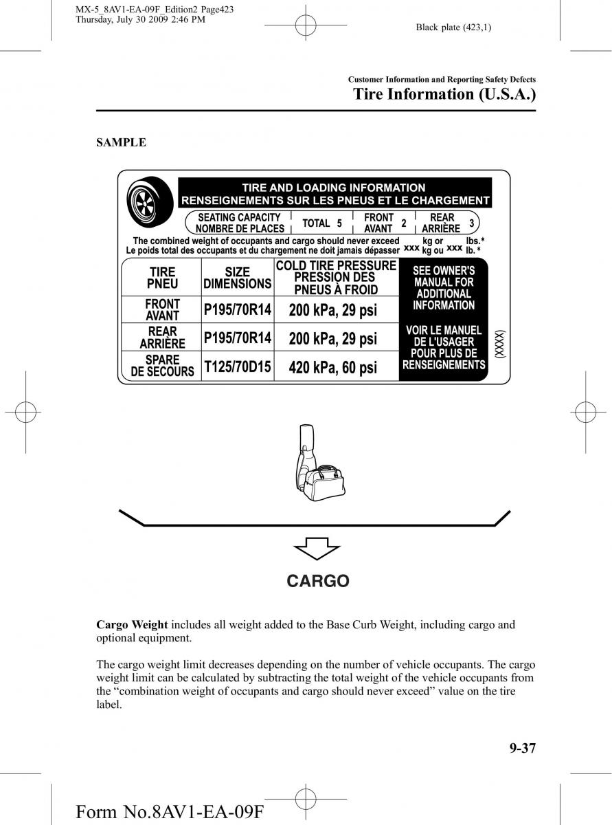 Mazda MX 5 Miata NC III 3 owners manual / page 423