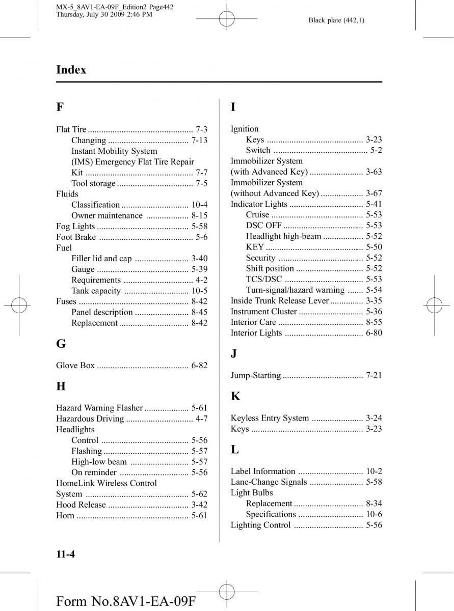 Mazda MX 5 Miata NC III 3 owners manual / page 442