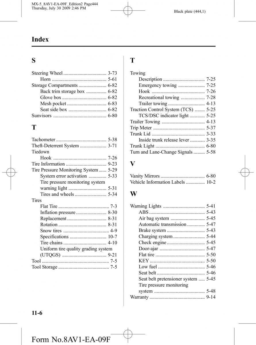 Mazda MX 5 Miata NC III 3 owners manual / page 444