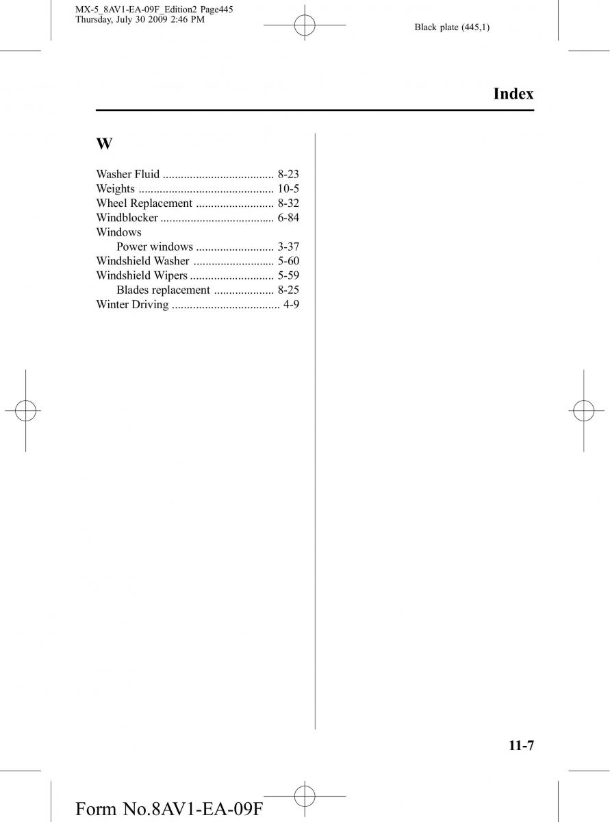 Mazda MX 5 Miata NC III 3 owners manual / page 445