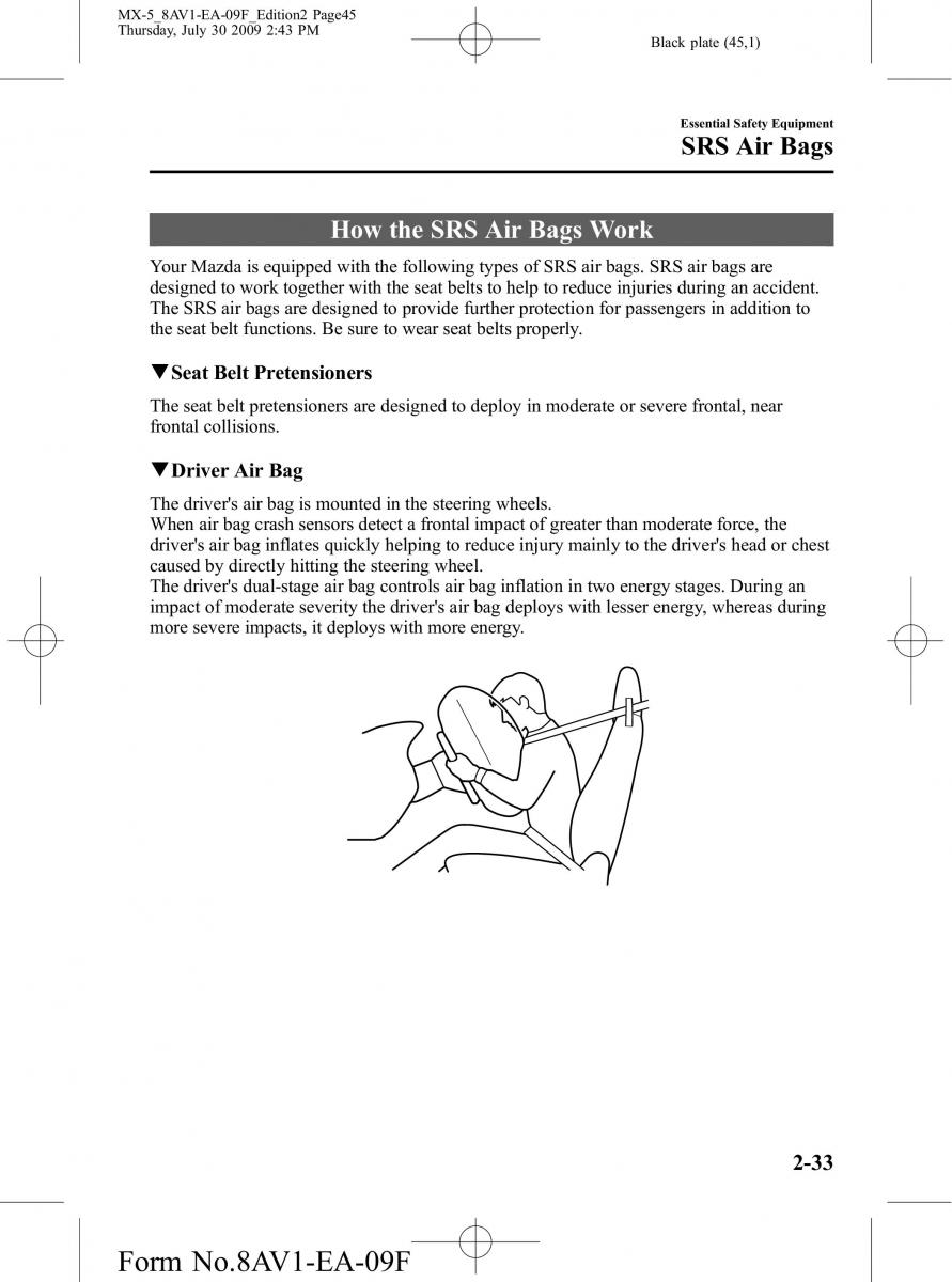 Mazda MX 5 Miata NC III 3 owners manual / page 45