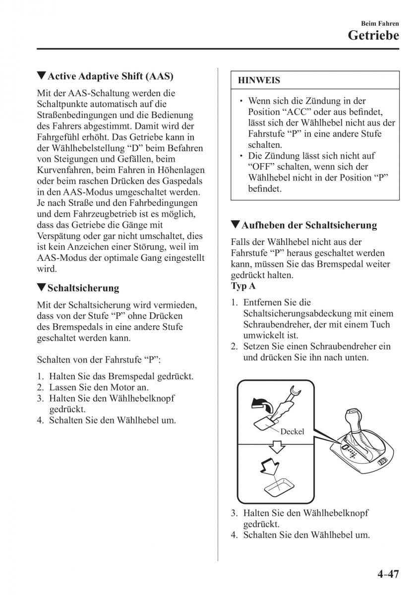 Mazda MX 5 Miata ND IV 4 Handbuch / page 185