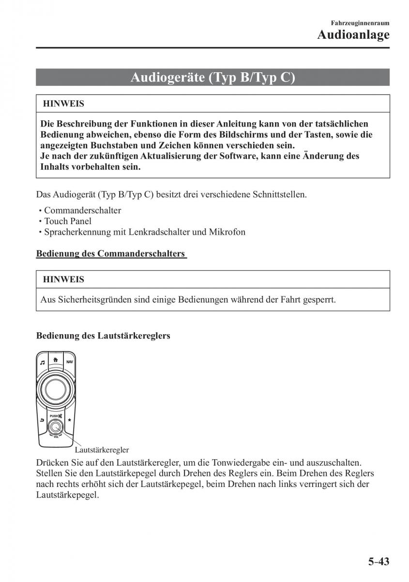 Mazda MX 5 Miata ND IV 4 Handbuch / page 329