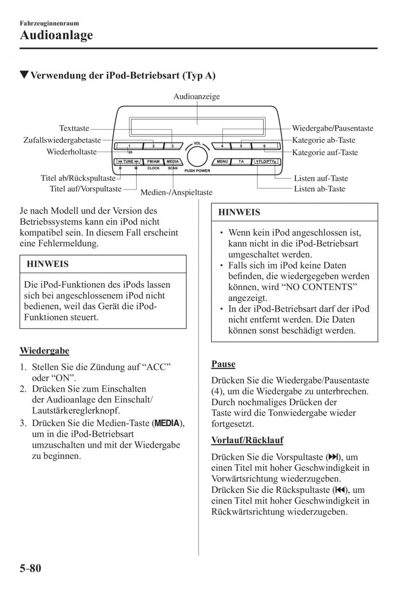 Mazda MX 5 Miata ND IV 4 Handbuch / page 366