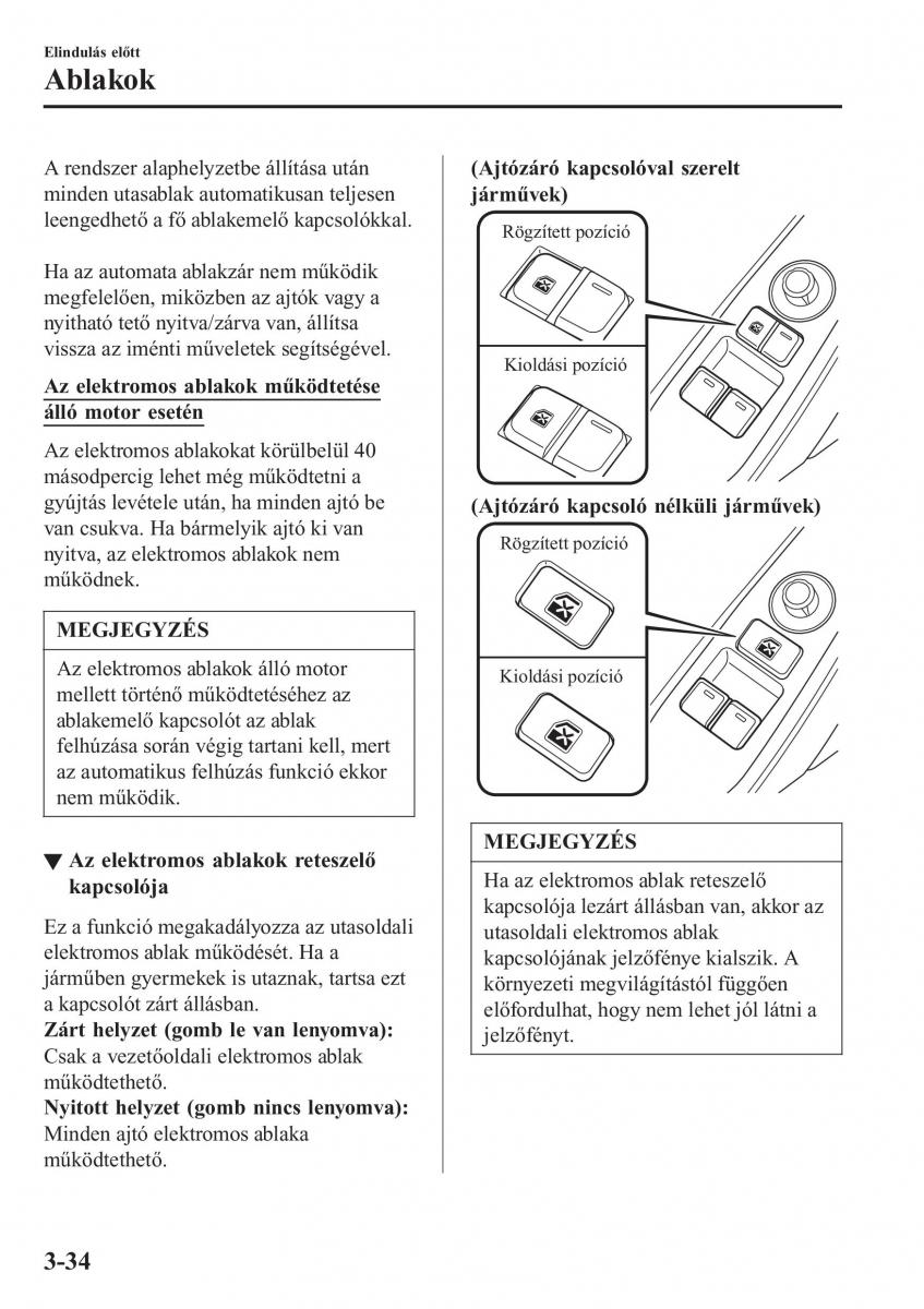 Mazda MX 5 Miata ND IV 4 Kezelesi utmutato / page 109