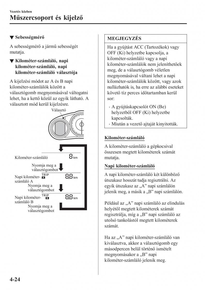 Mazda MX 5 Miata ND IV 4 Kezelesi utmutato / page 155