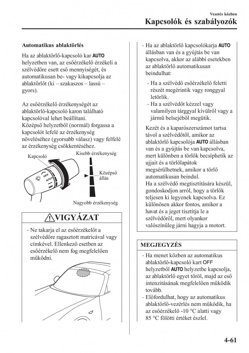 Mazda MX 5 Miata ND IV 4 Kezelesi utmutato / page 192