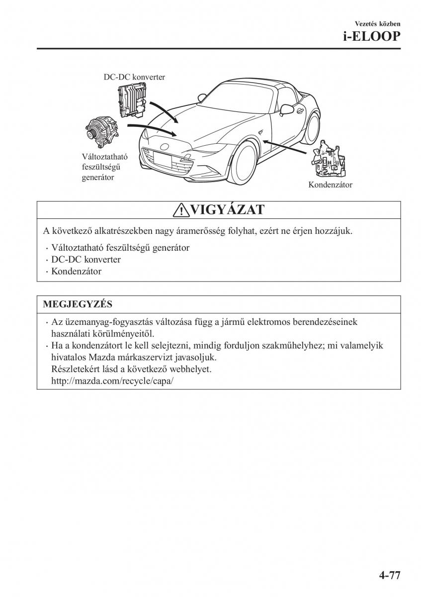 Mazda MX 5 Miata ND IV 4 Kezelesi utmutato / page 208