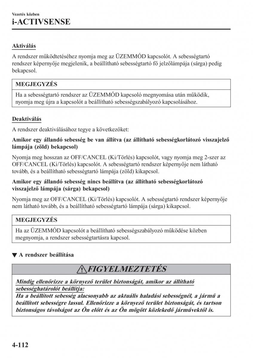 Mazda MX 5 Miata ND IV 4 Kezelesi utmutato / page 243