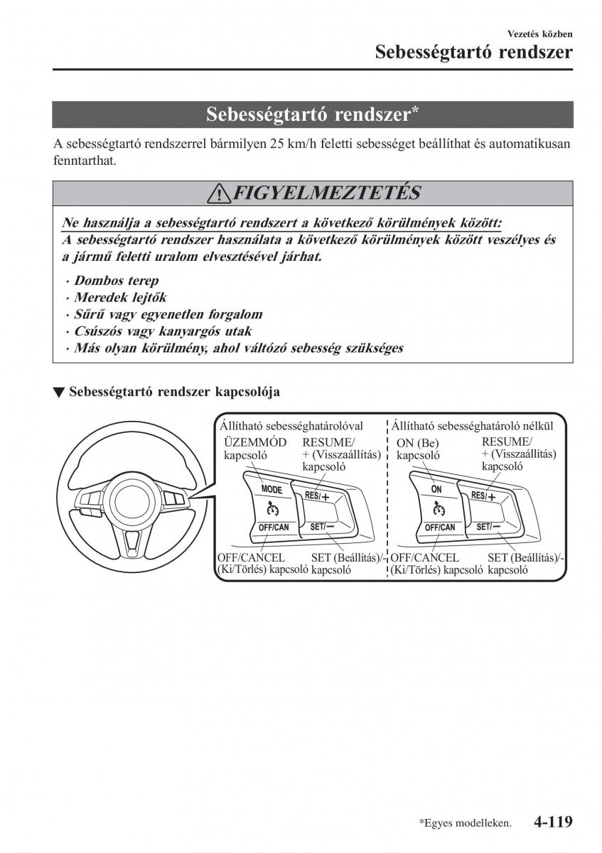 Mazda MX 5 Miata ND IV 4 Kezelesi utmutato / page 250