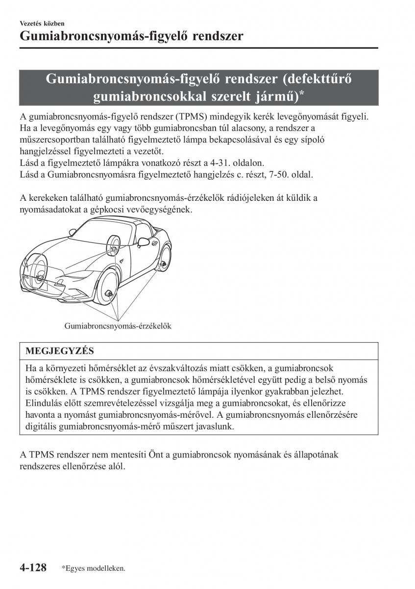 Mazda MX 5 Miata ND IV 4 Kezelesi utmutato / page 259