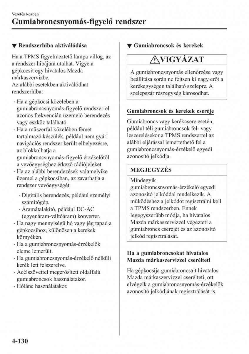 Mazda MX 5 Miata ND IV 4 Kezelesi utmutato / page 261