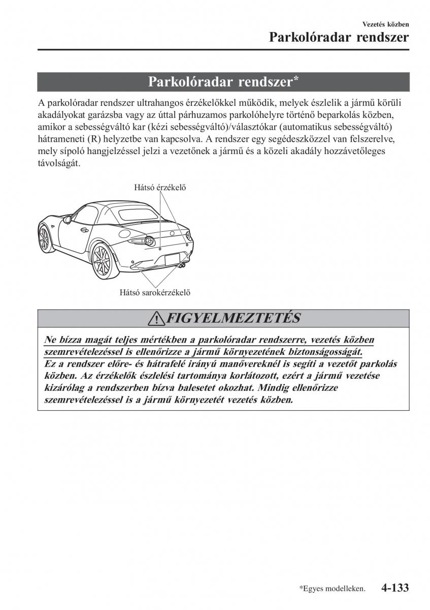 Mazda MX 5 Miata ND IV 4 Kezelesi utmutato / page 264