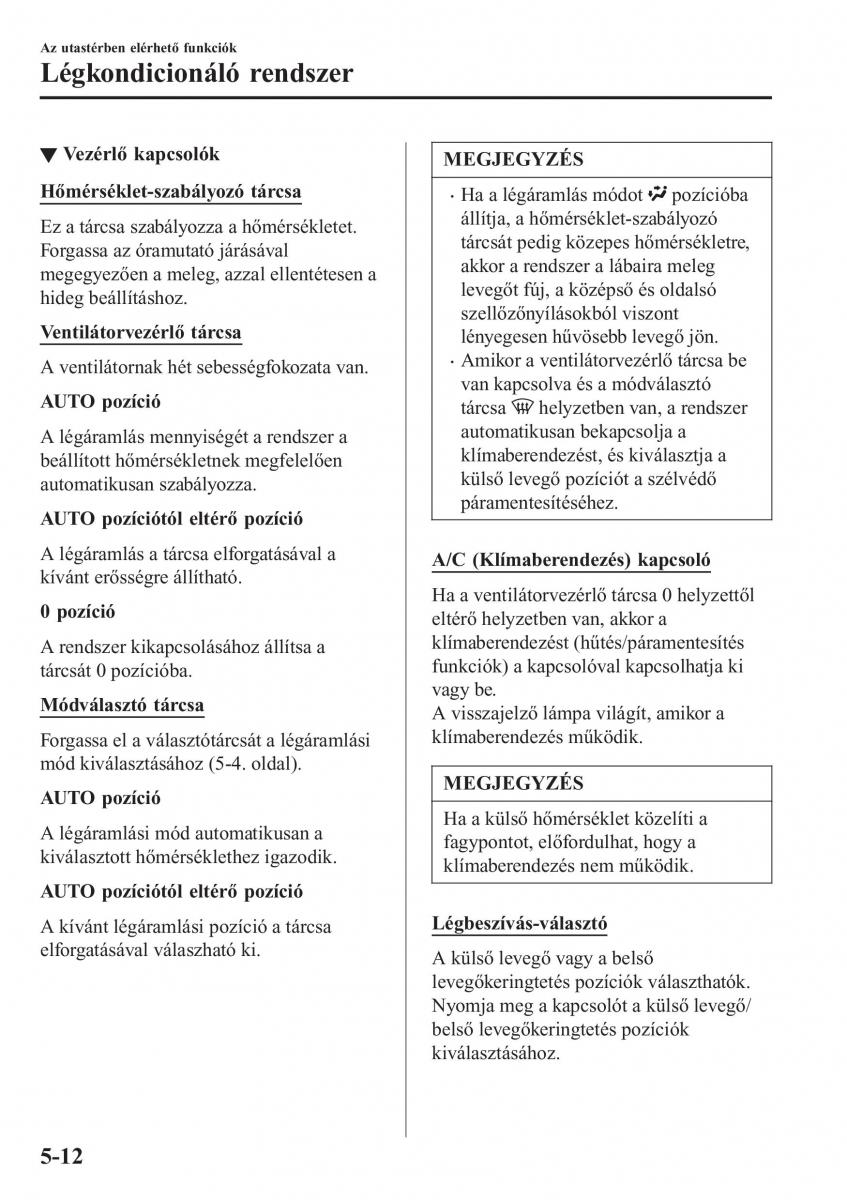 Mazda MX 5 Miata ND IV 4 Kezelesi utmutato / page 281