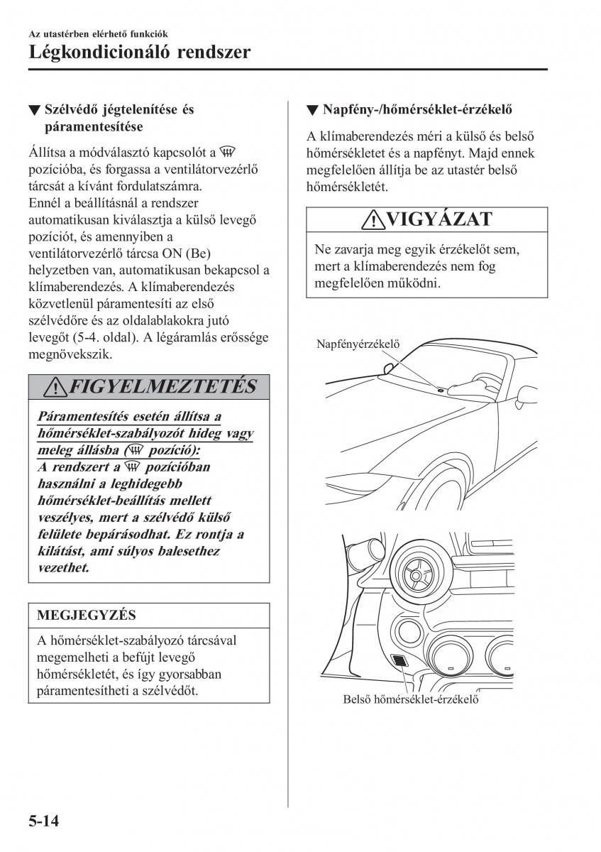 Mazda MX 5 Miata ND IV 4 Kezelesi utmutato / page 283