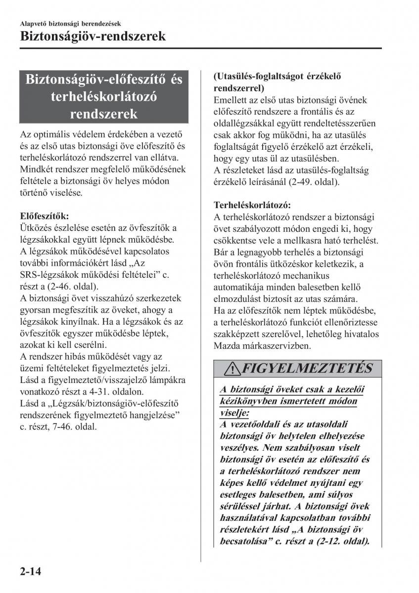 Mazda MX 5 Miata ND IV 4 Kezelesi utmutato / page 31