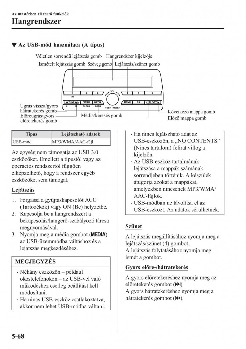 Mazda MX 5 Miata ND IV 4 Kezelesi utmutato / page 337