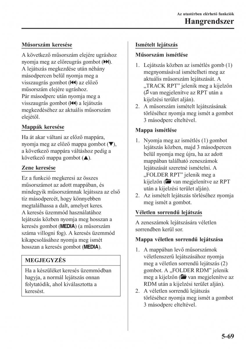 Mazda MX 5 Miata ND IV 4 Kezelesi utmutato / page 338