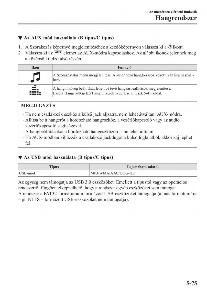 Mazda MX 5 Miata ND IV 4 Kezelesi utmutato / page 344