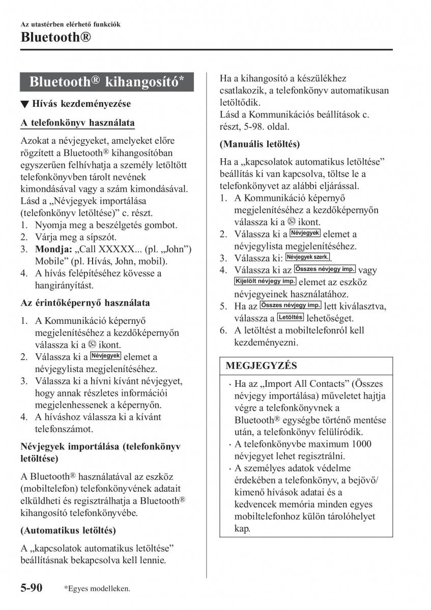 Mazda MX 5 Miata ND IV 4 Kezelesi utmutato / page 359