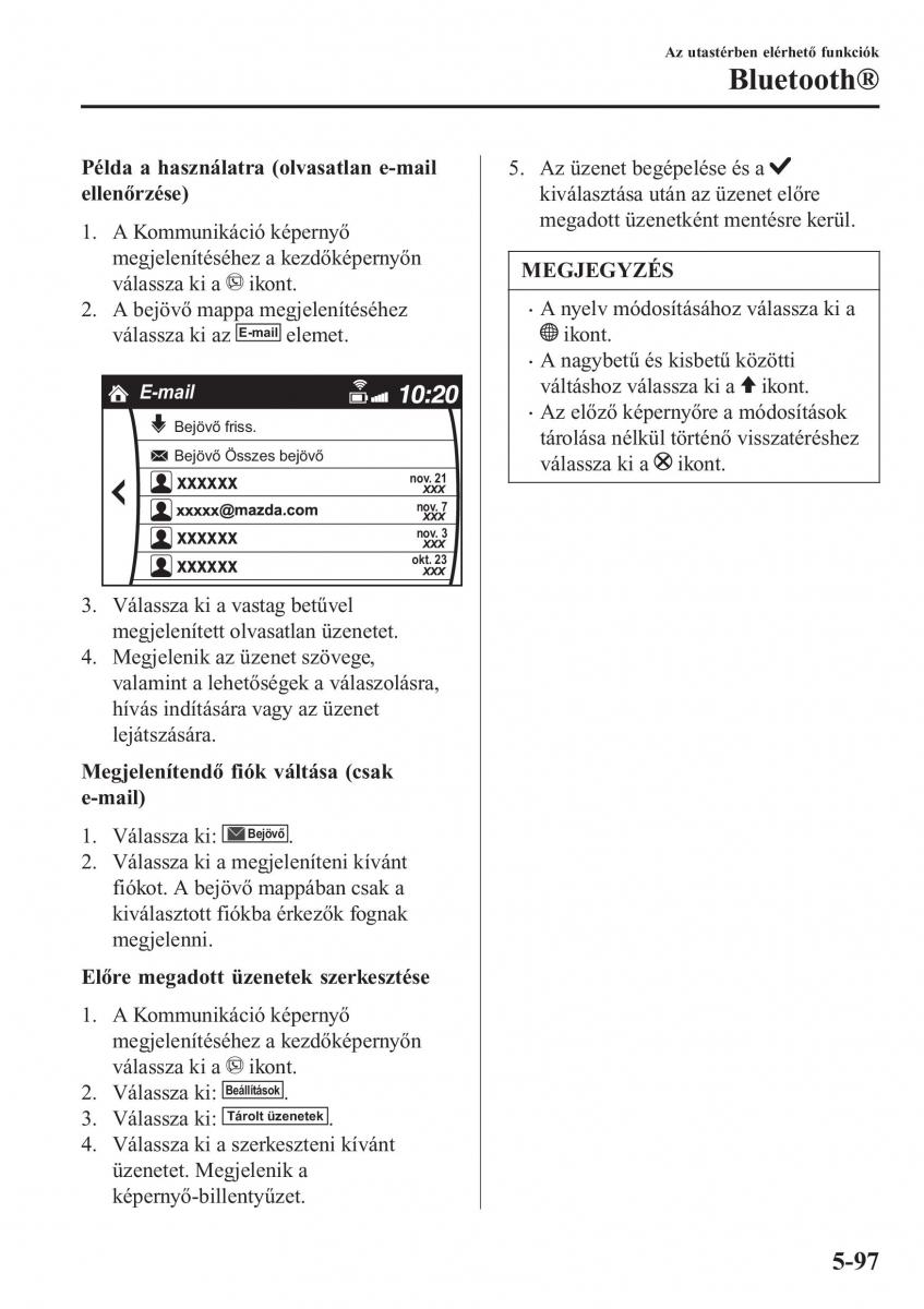 Mazda MX 5 Miata ND IV 4 Kezelesi utmutato / page 366