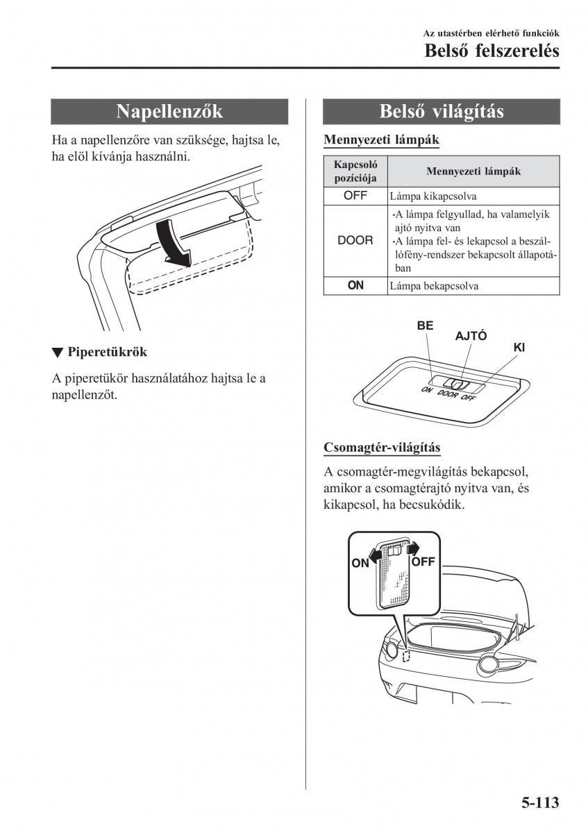 Mazda MX 5 Miata ND IV 4 Kezelesi utmutato / page 382