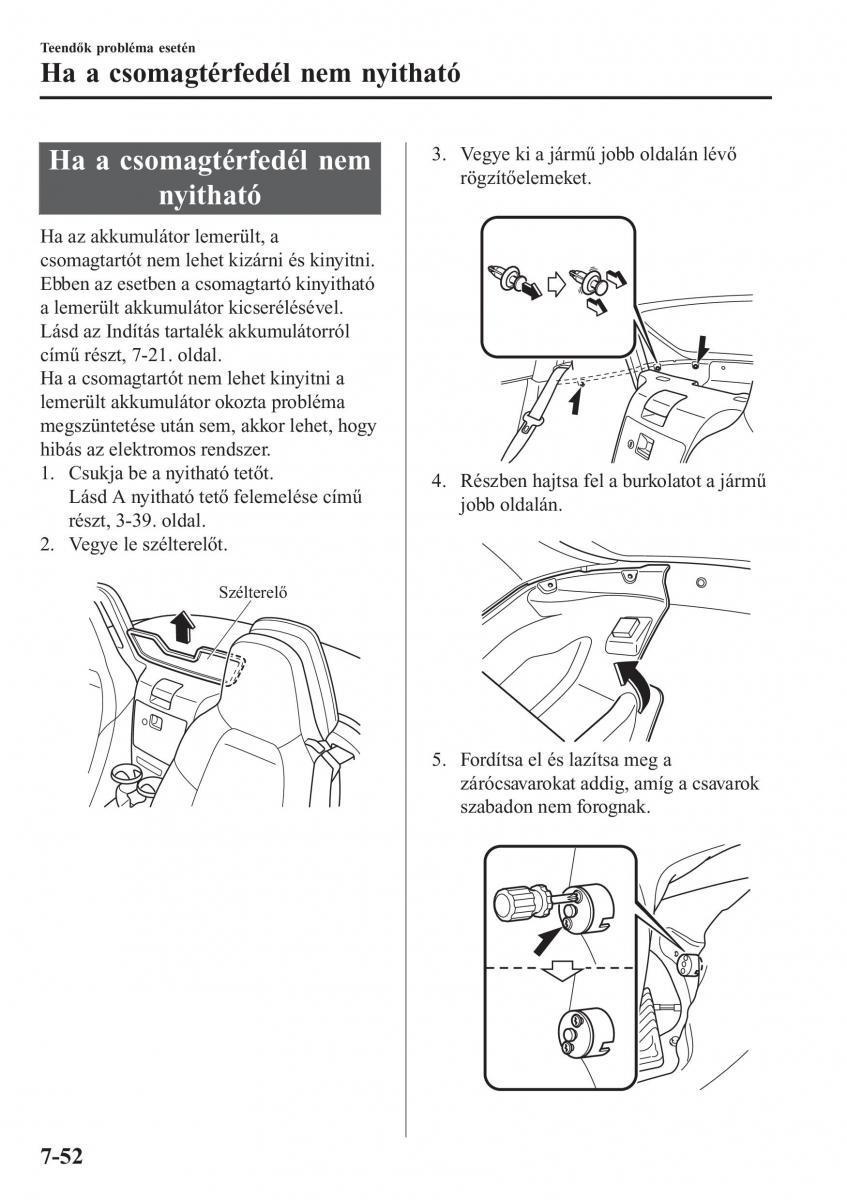 Mazda MX 5 Miata ND IV 4 Kezelesi utmutato / page 509