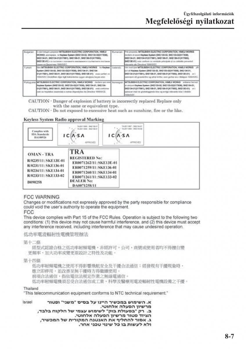 Mazda MX 5 Miata ND IV 4 Kezelesi utmutato / page 518