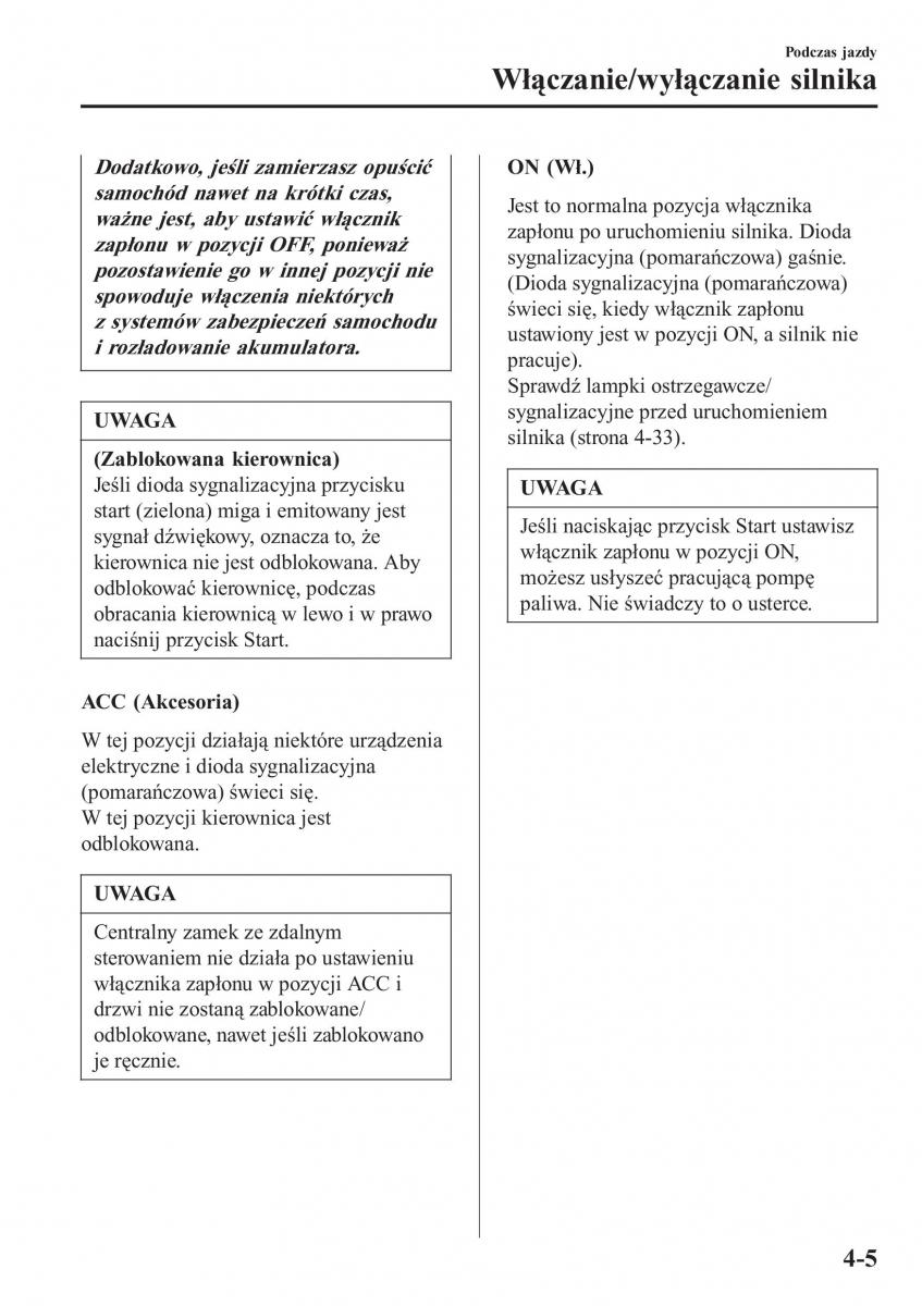 Mazda MX 5 Miata ND IV 4 instrukcja obslugi / page 142