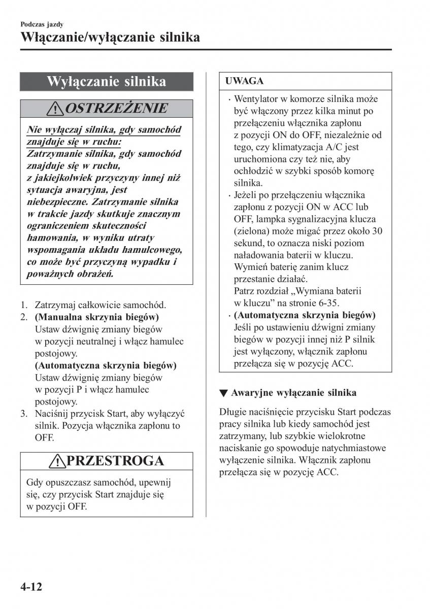 Mazda MX 5 Miata ND IV 4 instrukcja obslugi / page 149