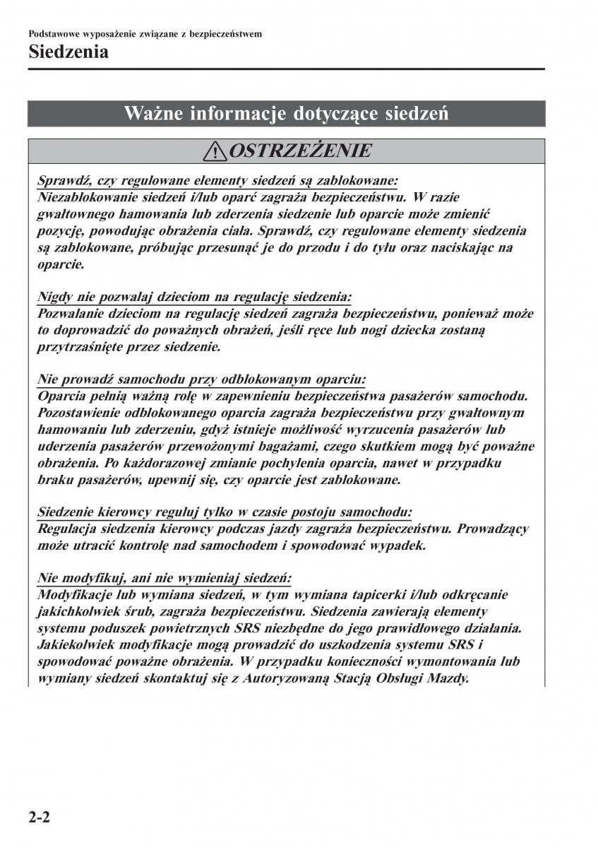 Mazda MX 5 Miata ND IV 4 instrukcja obslugi / page 19