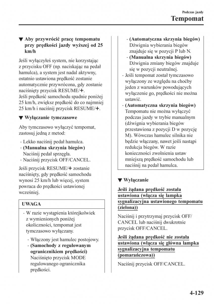 Mazda MX 5 Miata ND IV 4 instrukcja obslugi / page 266