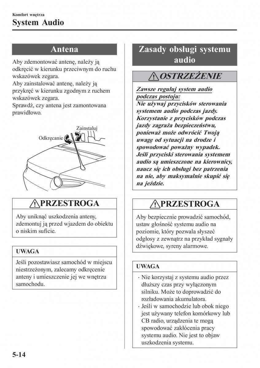 Mazda MX 5 Miata ND IV 4 instrukcja obslugi / page 293