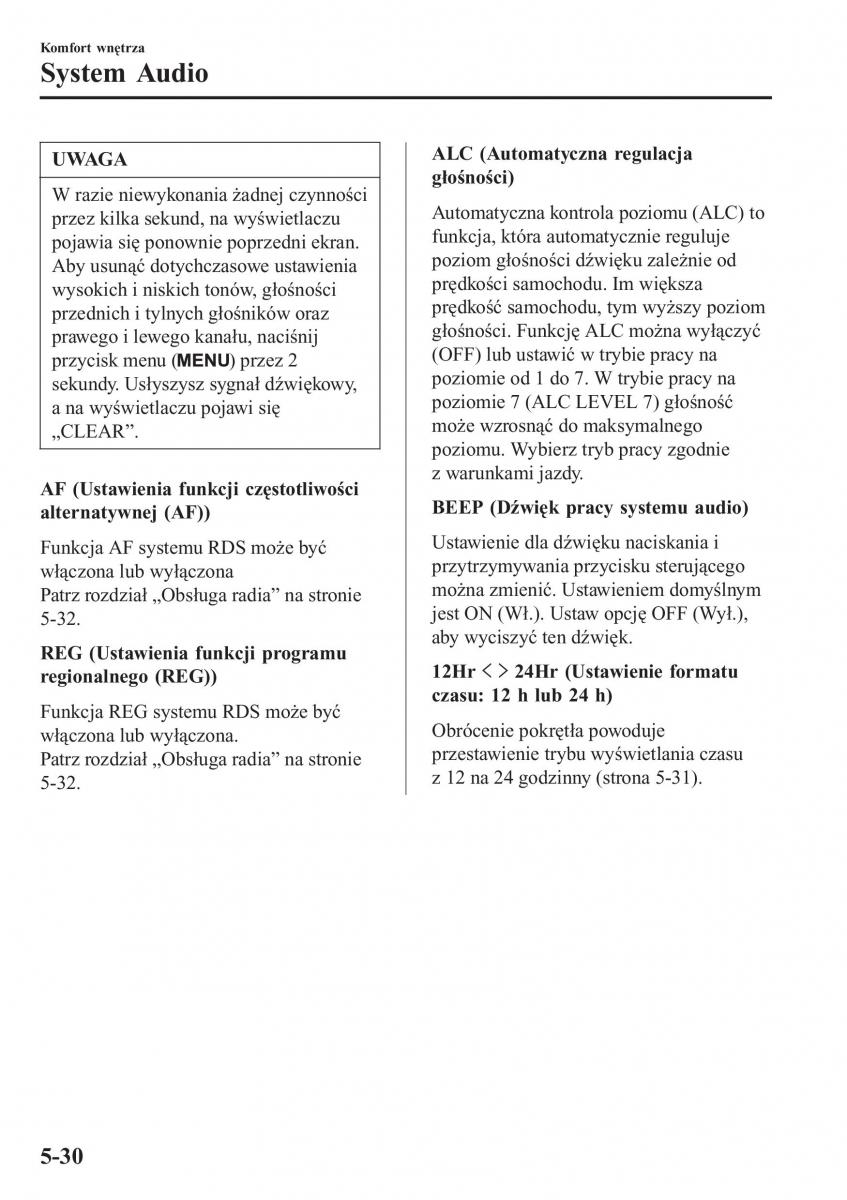 Mazda MX 5 Miata ND IV 4 instrukcja obslugi / page 309