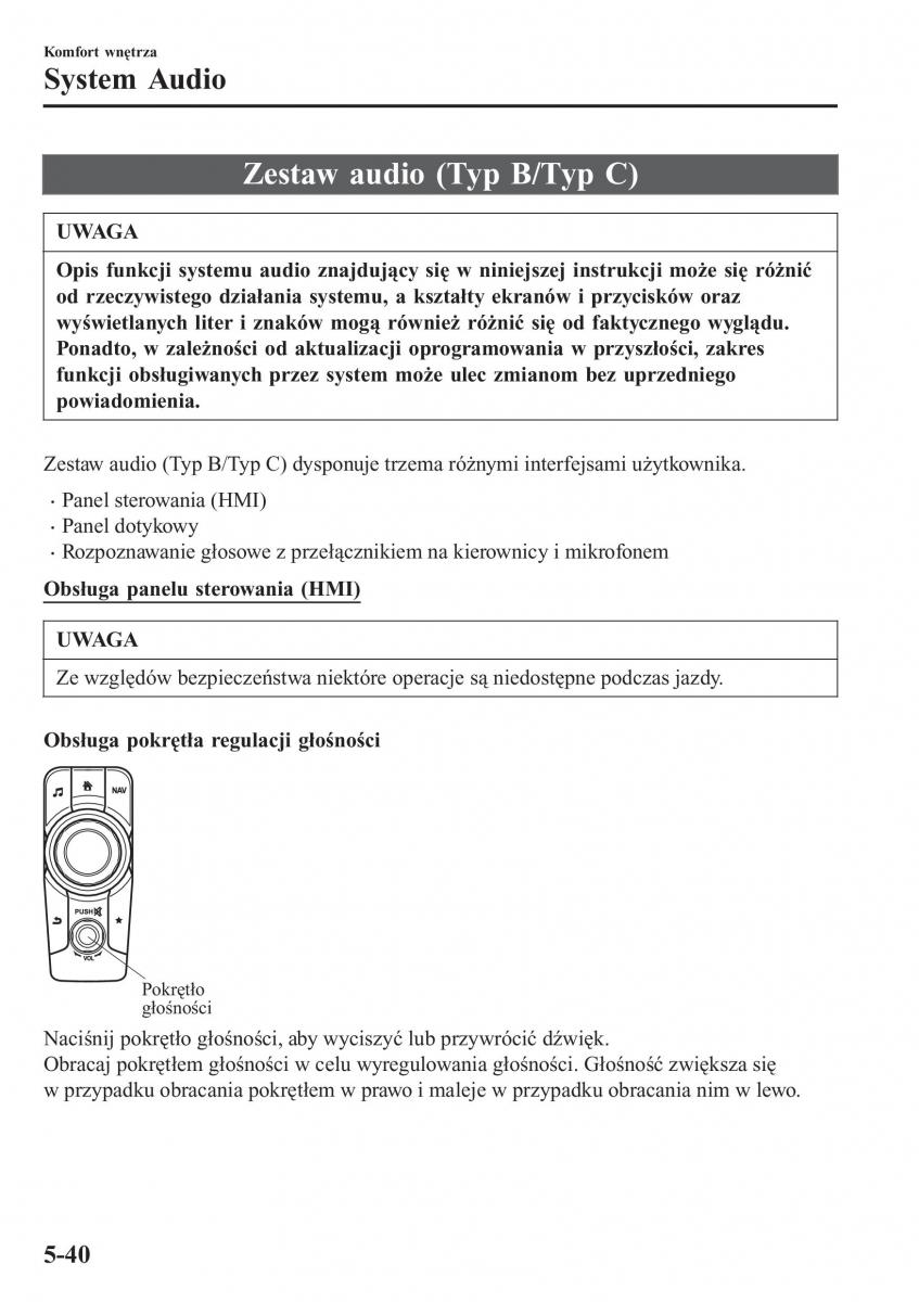 Mazda MX 5 Miata ND IV 4 instrukcja obslugi / page 319