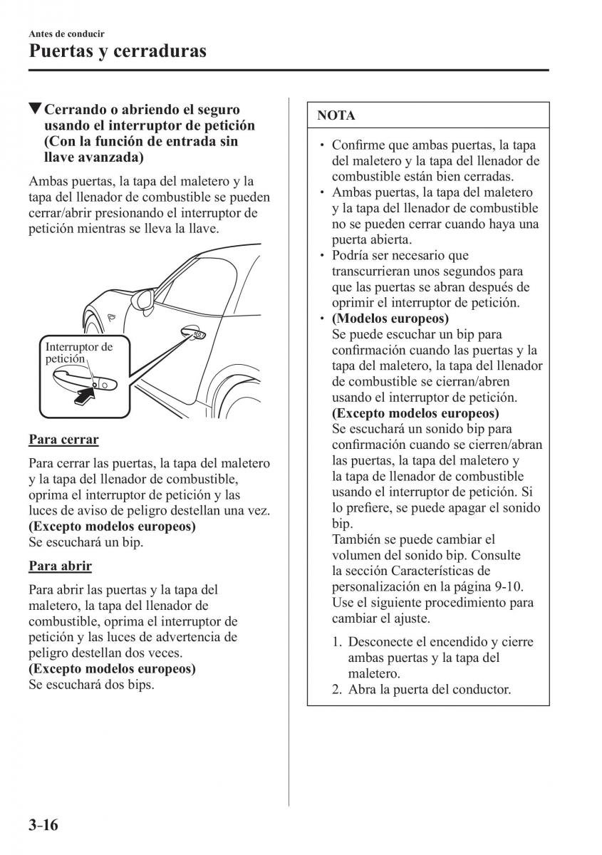 Mazda MX 5 Miata ND IV 4 manual del propietario / page 96