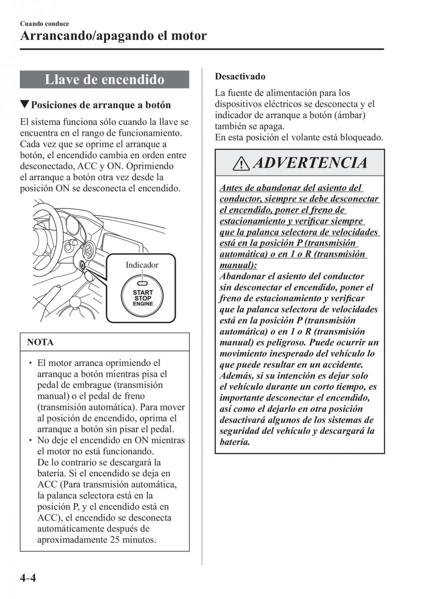 Mazda MX 5 Miata ND IV 4 manual del propietario / page 144