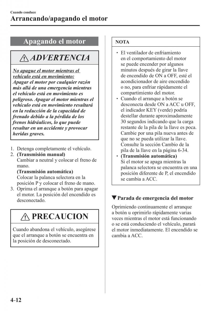 Mazda MX 5 Miata ND IV 4 manual del propietario / page 152