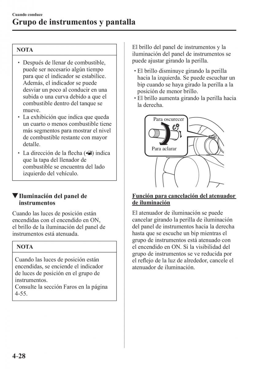 Mazda MX 5 Miata ND IV 4 manual del propietario / page 168