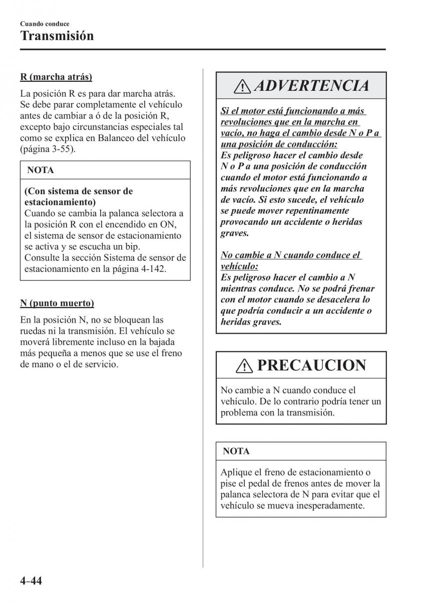 Mazda MX 5 Miata ND IV 4 manual del propietario / page 184