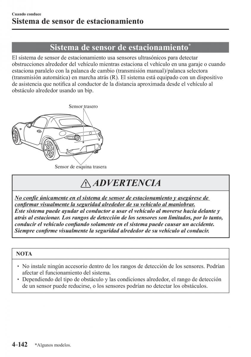 Mazda MX 5 Miata ND IV 4 manual del propietario / page 282