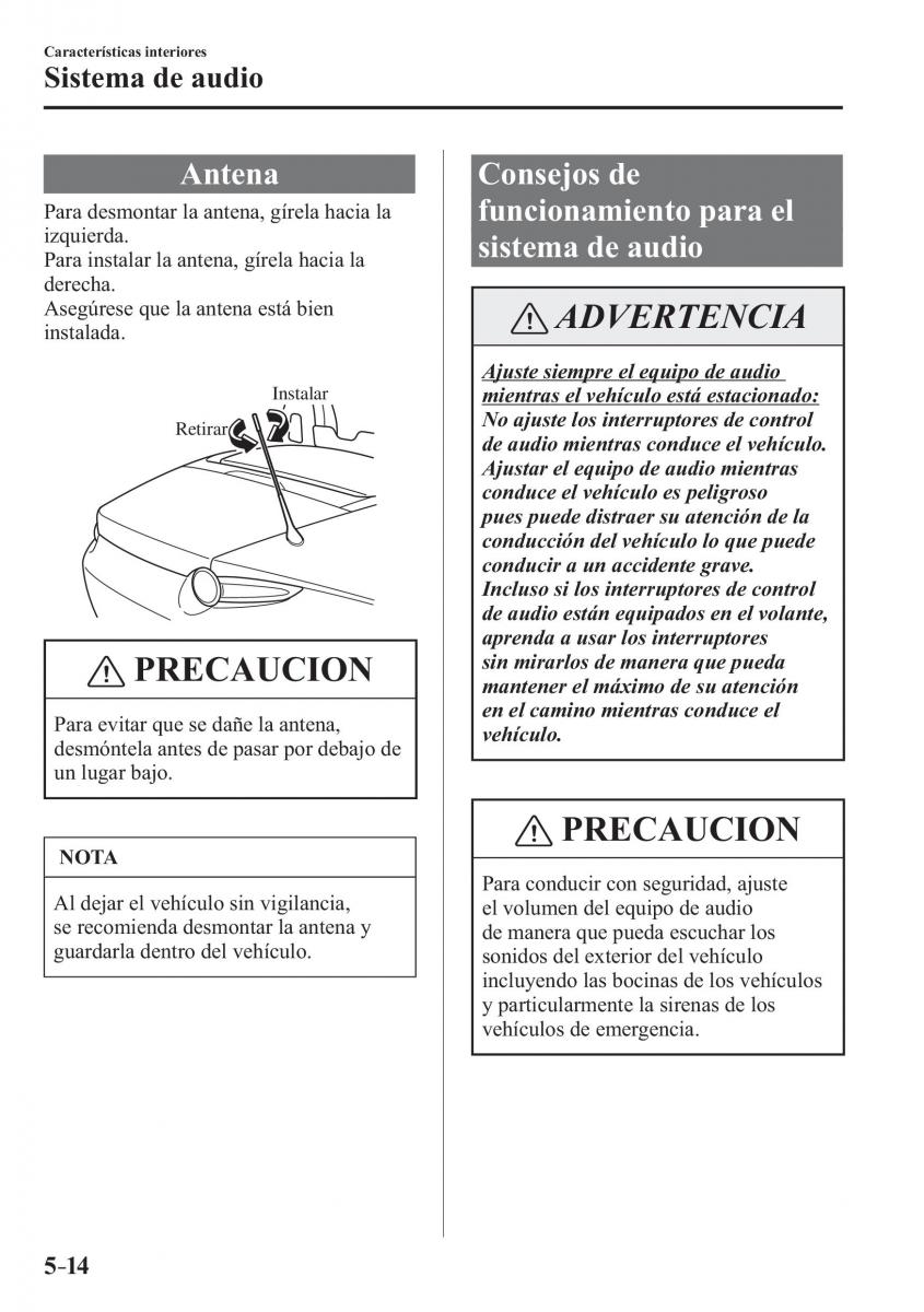 Mazda MX 5 Miata ND IV 4 manual del propietario / page 300