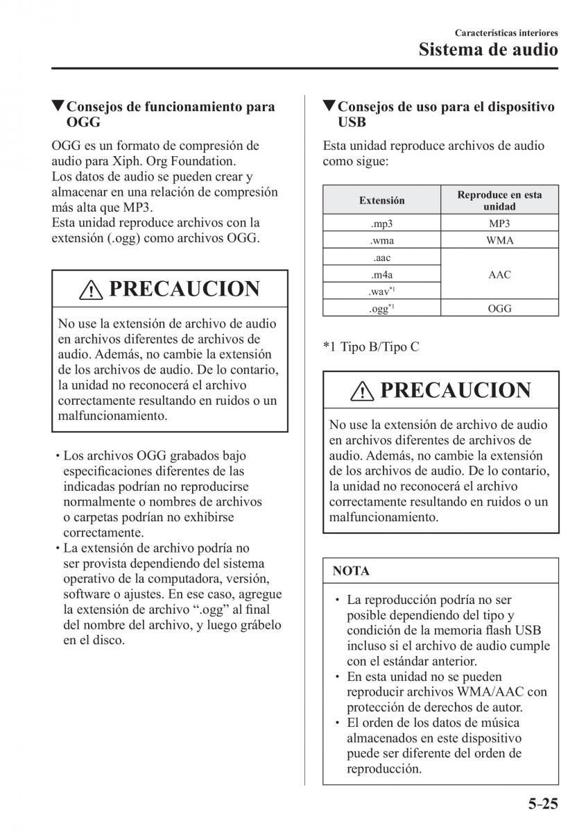 Mazda MX 5 Miata ND IV 4 manual del propietario / page 311